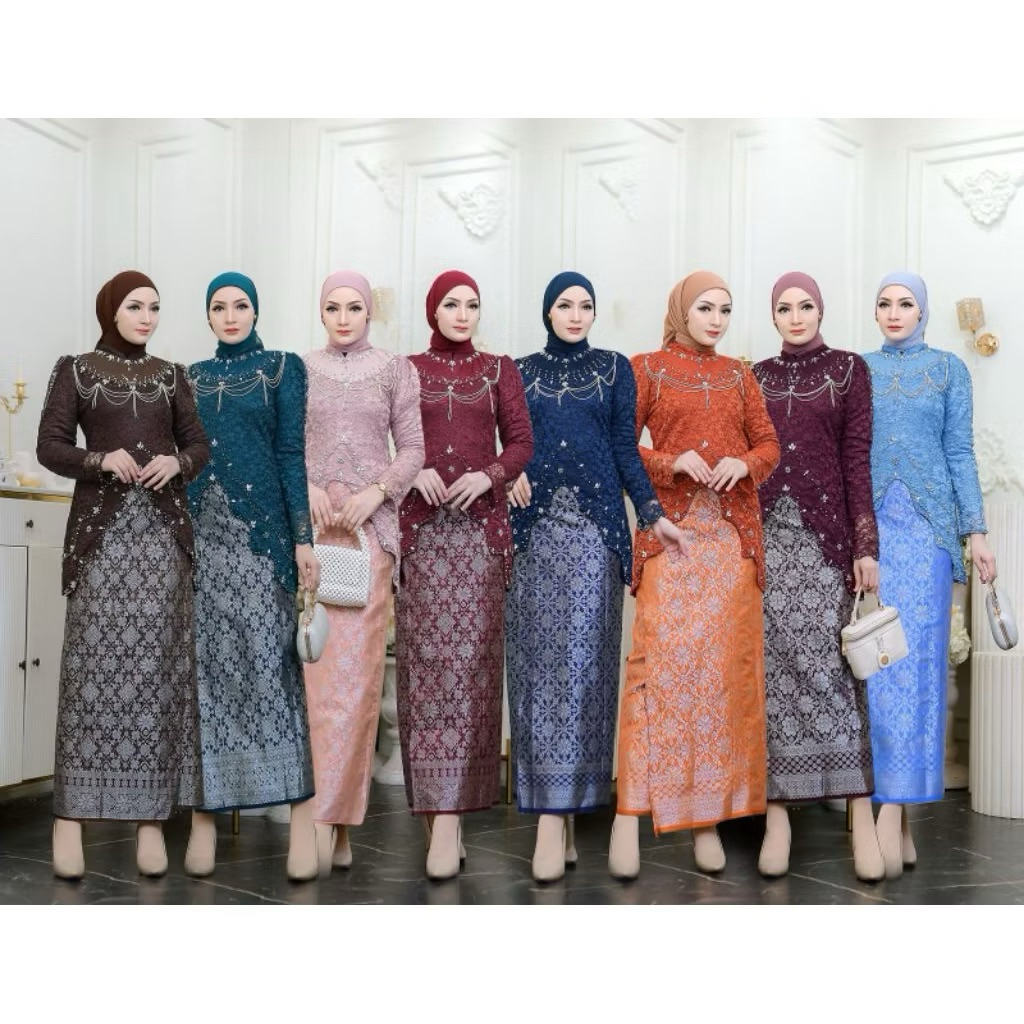 Kebaya Brukat Ronce/ Model Kebaya Wisuda Terbaru/ Setelan Kebaya Modern