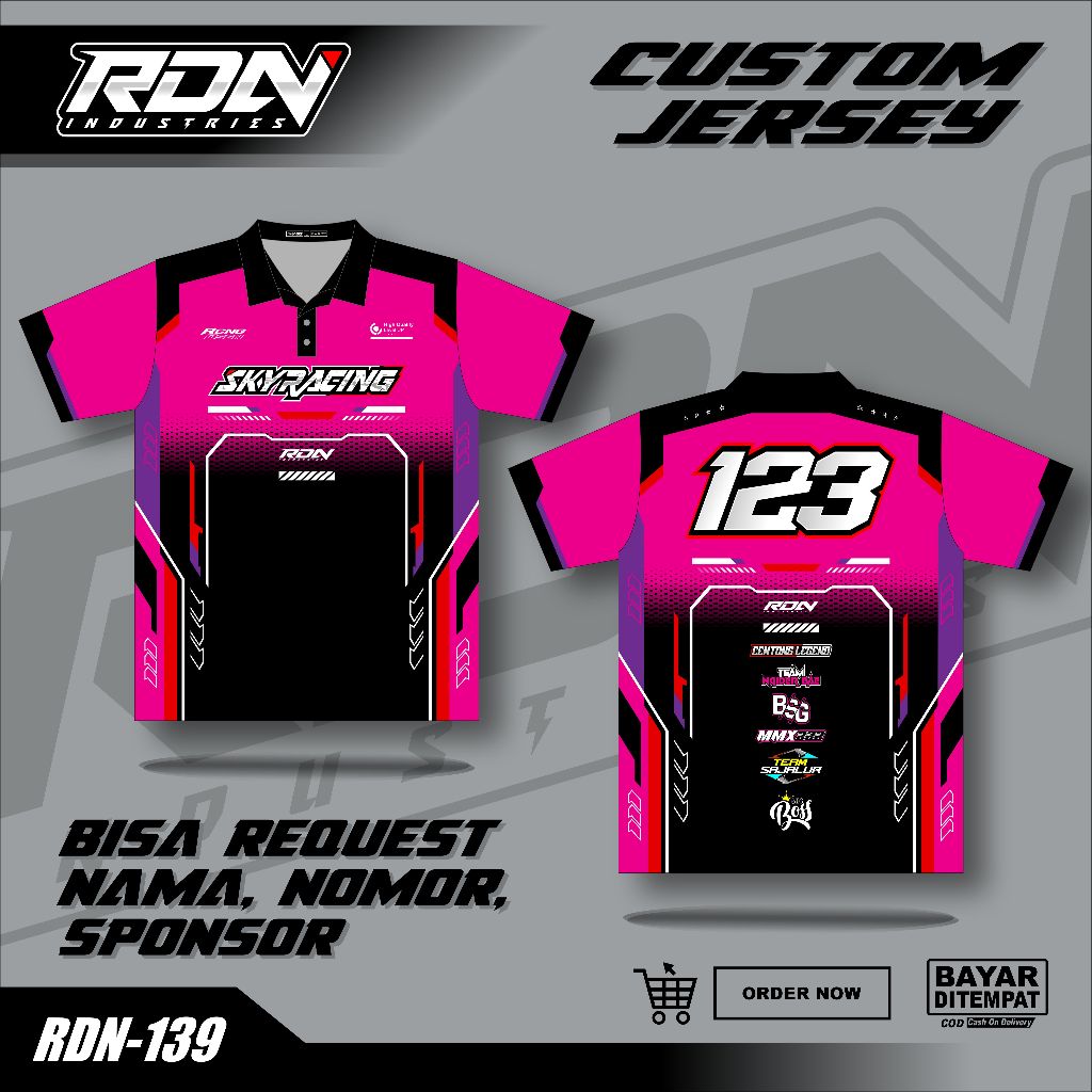 JERSEY RACING Kaos Polo Baju Balap Racing Custom Full Printing Jersey Balap Bisa Ubah Nama Nomor