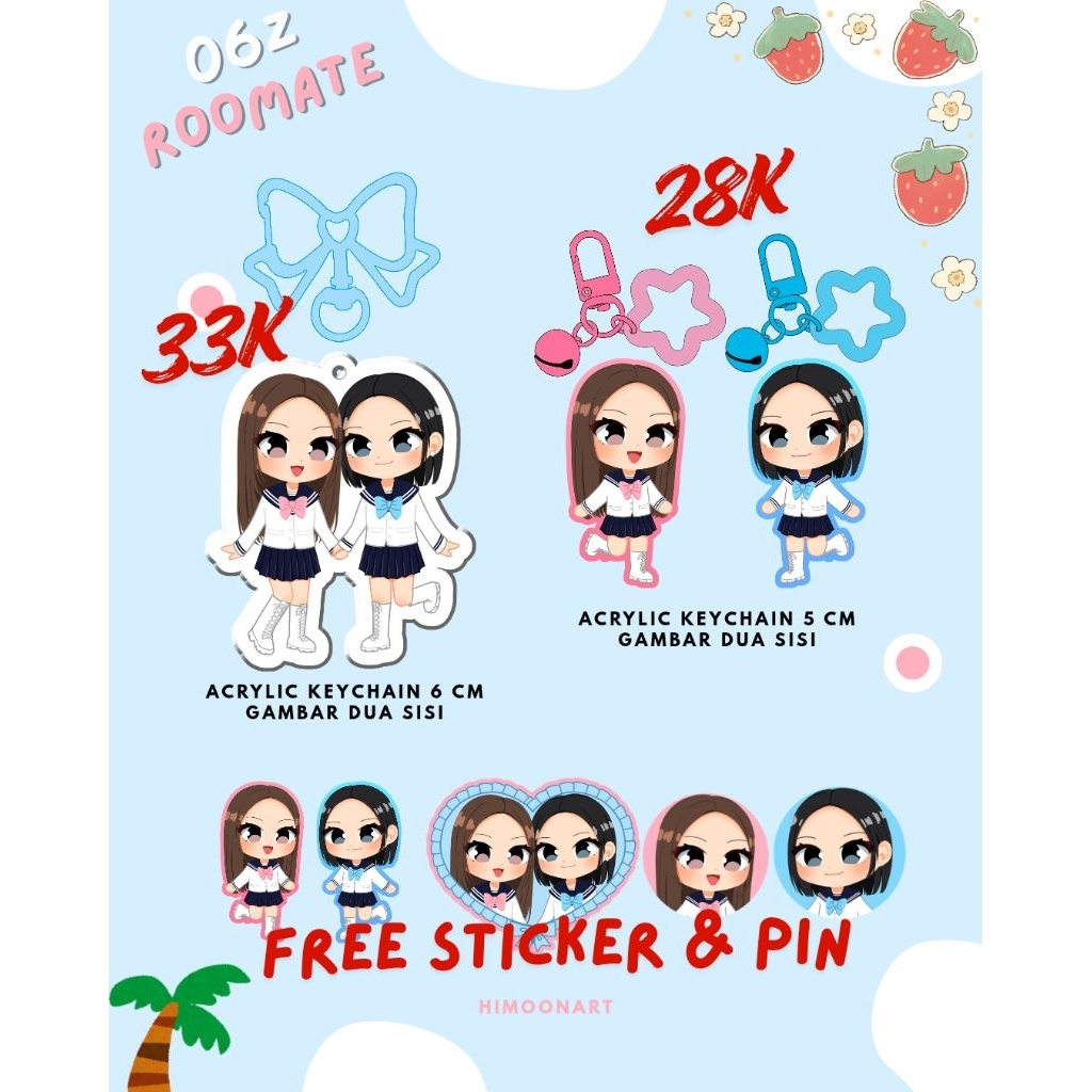 [READY] CAWOOZ / WOOMEN | CARMEN JIWOO HEARTS2HEARTS H2H 06Z ROOMATE Keychain free pin dan sticker