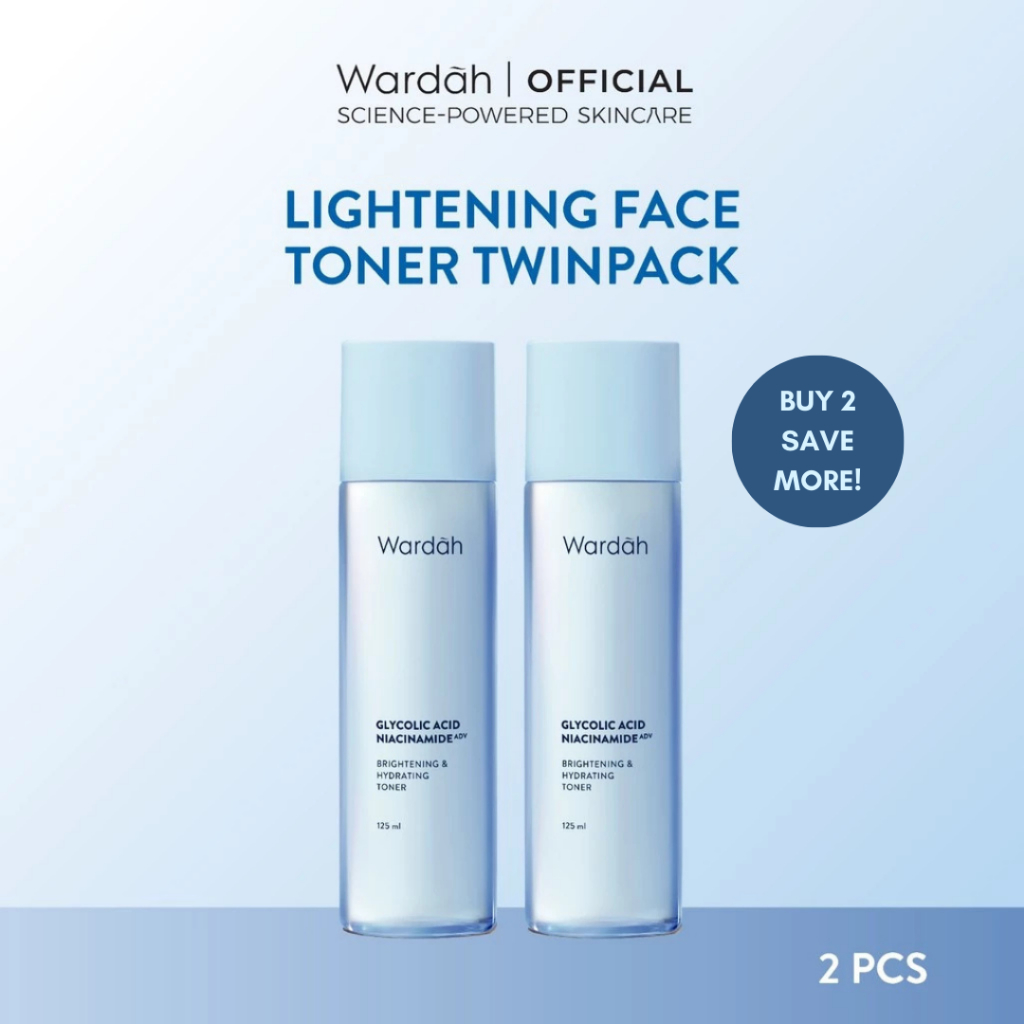 Wardah Lightening Face Toner 125 ml Twinpack - Hydrating Toner dengan Formula pH Balance - Dilengkap