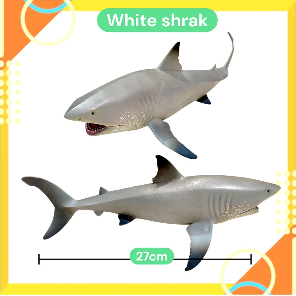 Mainan Figure Ikan Hiu Putih White Shark Hewan Laut Hiu Paus
