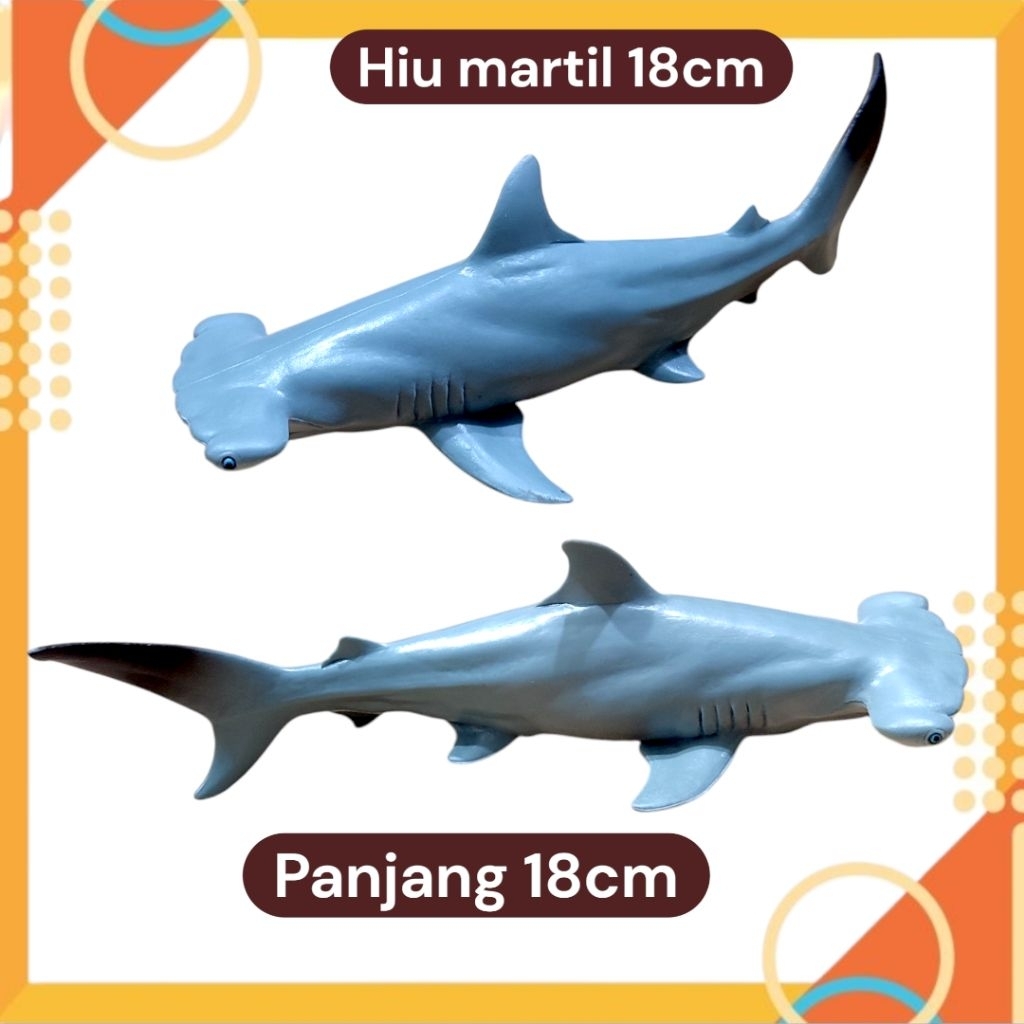 Mainan Ikan Hiu Martil Hammerhead Shark Figure Hewan Laut hiu Martil Paus
