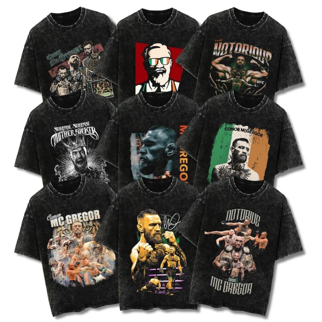Psycho Crucify "Conor McGregor" Oversized T-Shirt | Stone Wash | Kaos Oversize | Vintage | Atasan | 