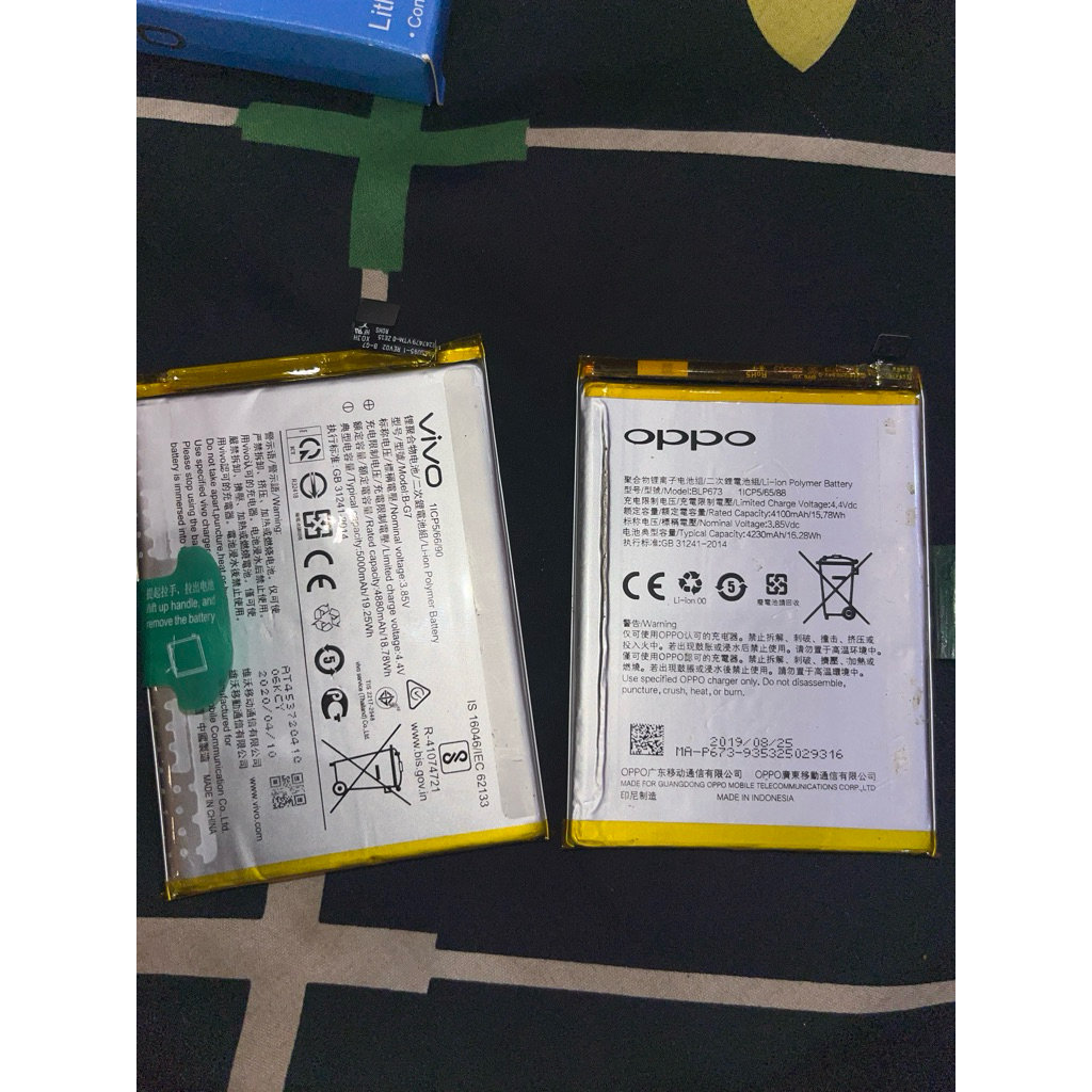 batrai bekas ori copotan B-G7 dan BLP673 Vivo Y12, Y15, dan Y17 dan Opp A3s, A5s, A7, A12, A31, A11K