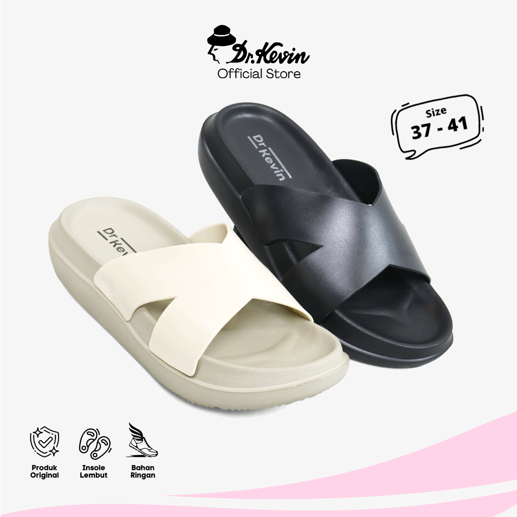 Dr. Kevin Sandal Selop Wanita Hak Rata Flat Sandal 571-142