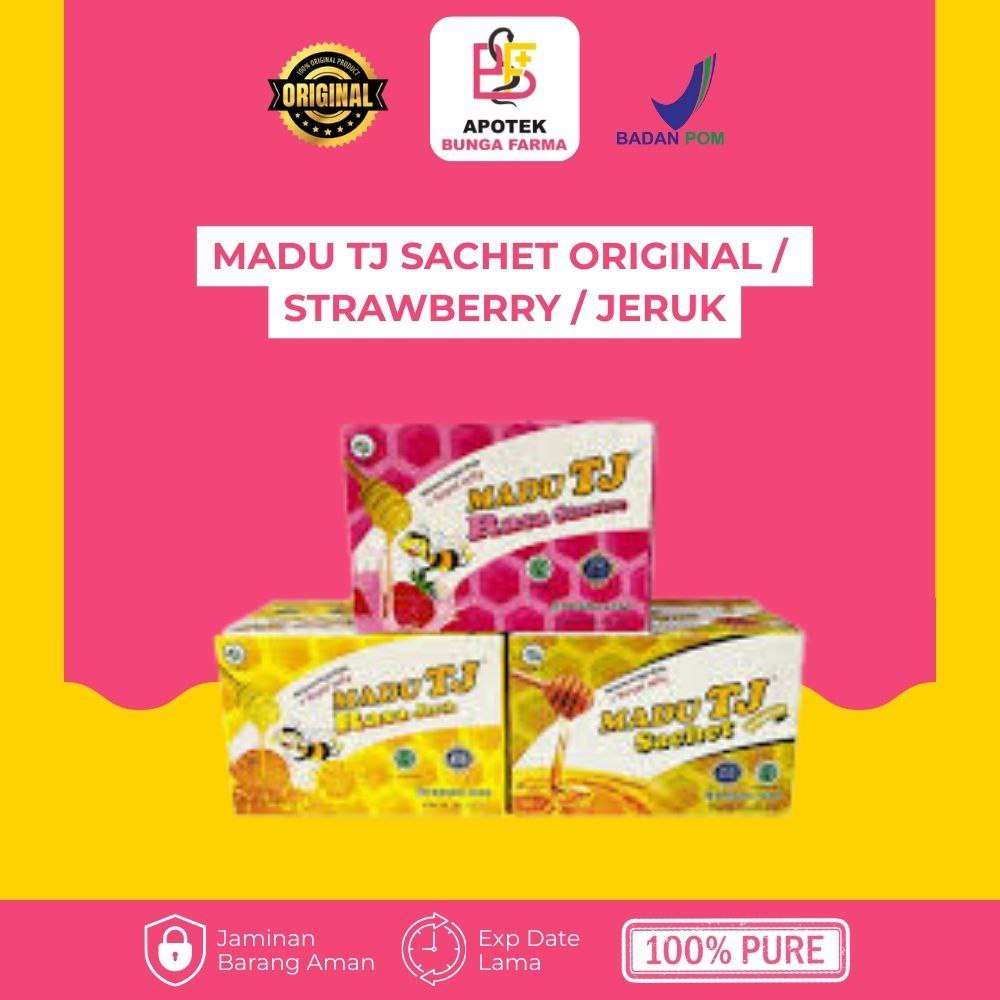 MADU TJ SACHET ORIGINAL / STRAWBERRY / JERUK - MADU MURNI - MADU SACHET
