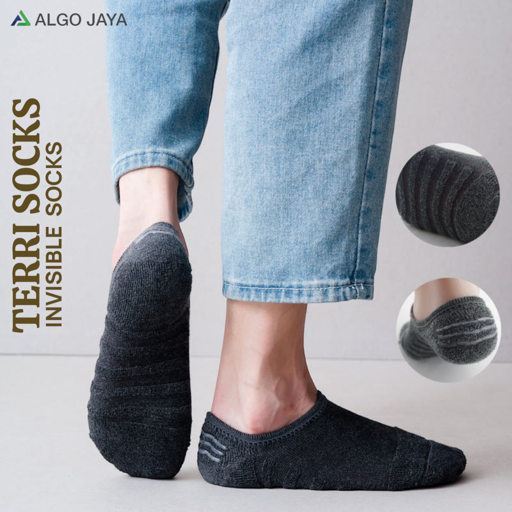 ALGO JAYA - Kaos Kaki Invisible Terri Tebal Serat Bambu Pendek Di Bawawah Mata Kaki