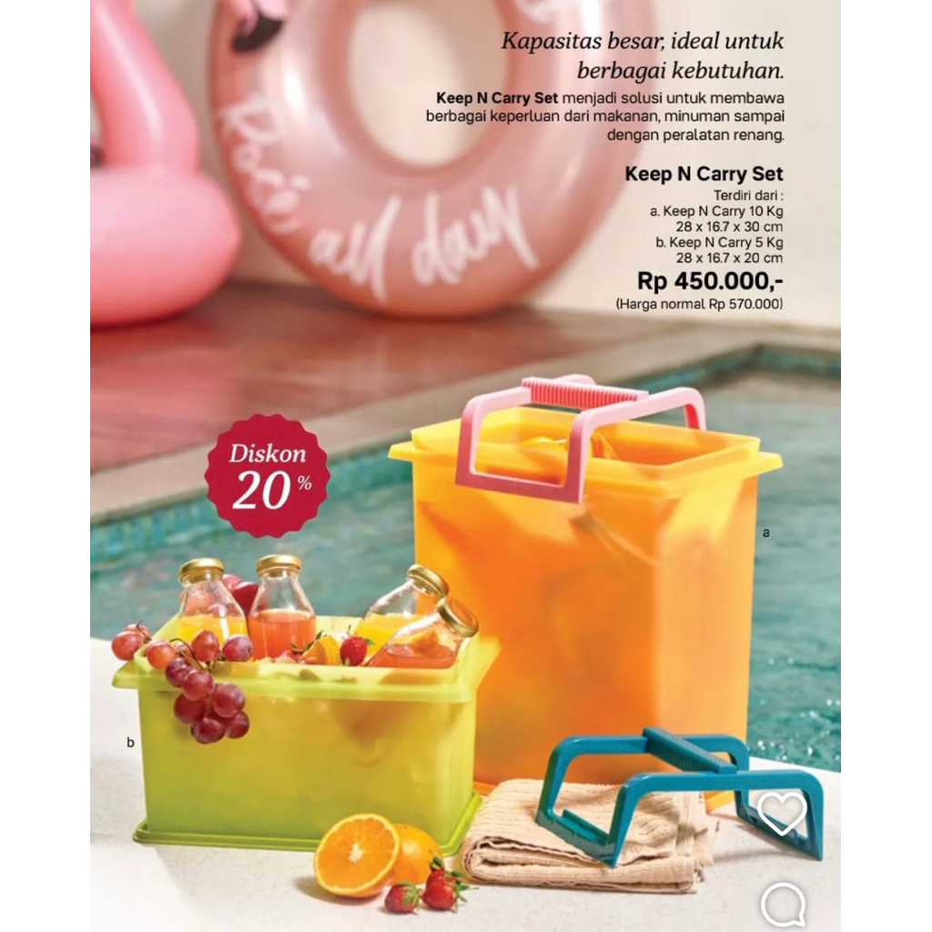 KEEP N CARRY 5KG dan 10 kg/ 5 kg JUMBO KEEP N CARRY TUPPERWARE ORIGINAL