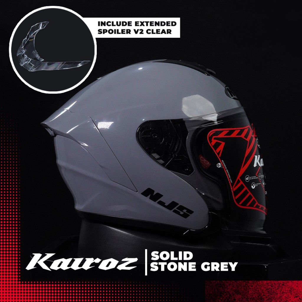 HELM NJS KAIROZ ORIGINAL HITAM DOFF DAN GREY