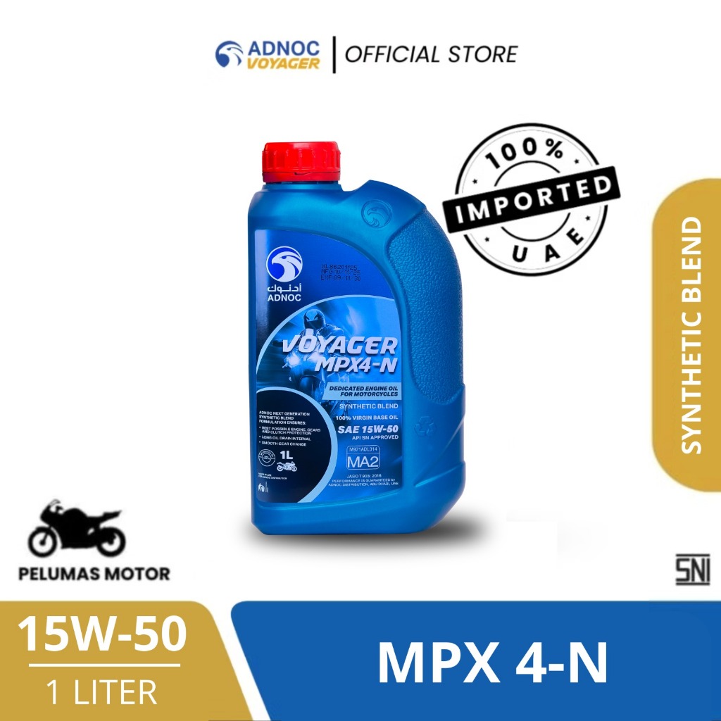 Oli Motor Manual ADNOC Voyager MPX 4N 15W50 Semi Synthetic API SN (1L)