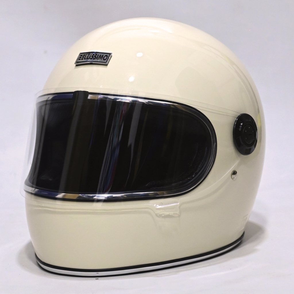 BELLISSIMO HELMET RETRO / Helm Custom RETRO Full Face - Cream