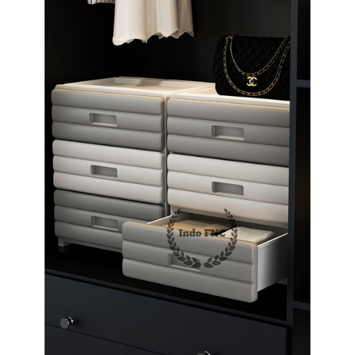 Laci Lemari Plastik Abu-Putih 3 susun