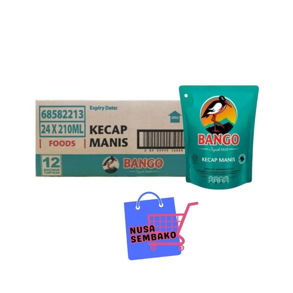 Kecap Bango 1 dus 265g x 24 / Kecap Manis Bango Tanggung Dus / Kecap Bango refill 265 gram Karton