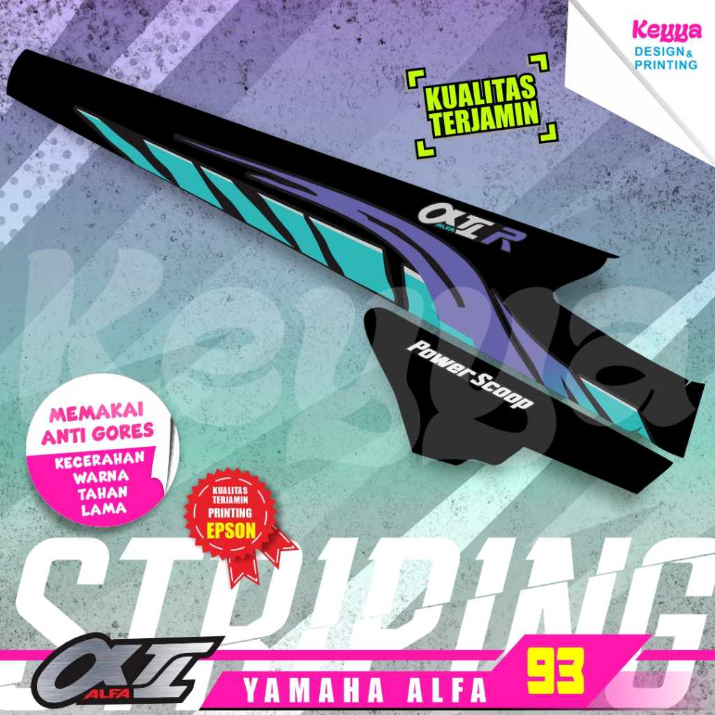 Striping yamaha alfa 95 sticker stiker strifing alfa striping alfa emblem decal strip motor yamaha s