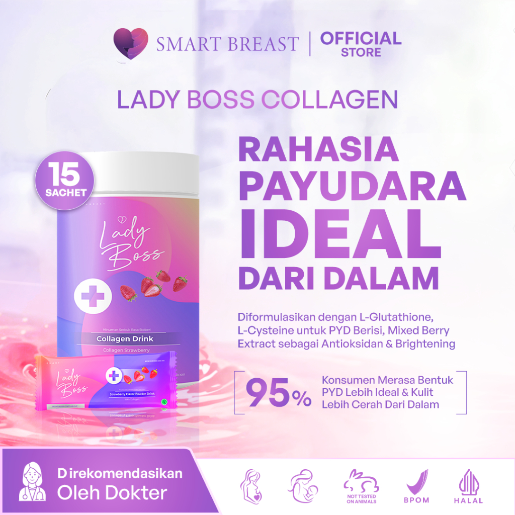Smart Breast - Lady Boss Breast & Collagen Drink ( Suplemen Pembesar Pengencang )