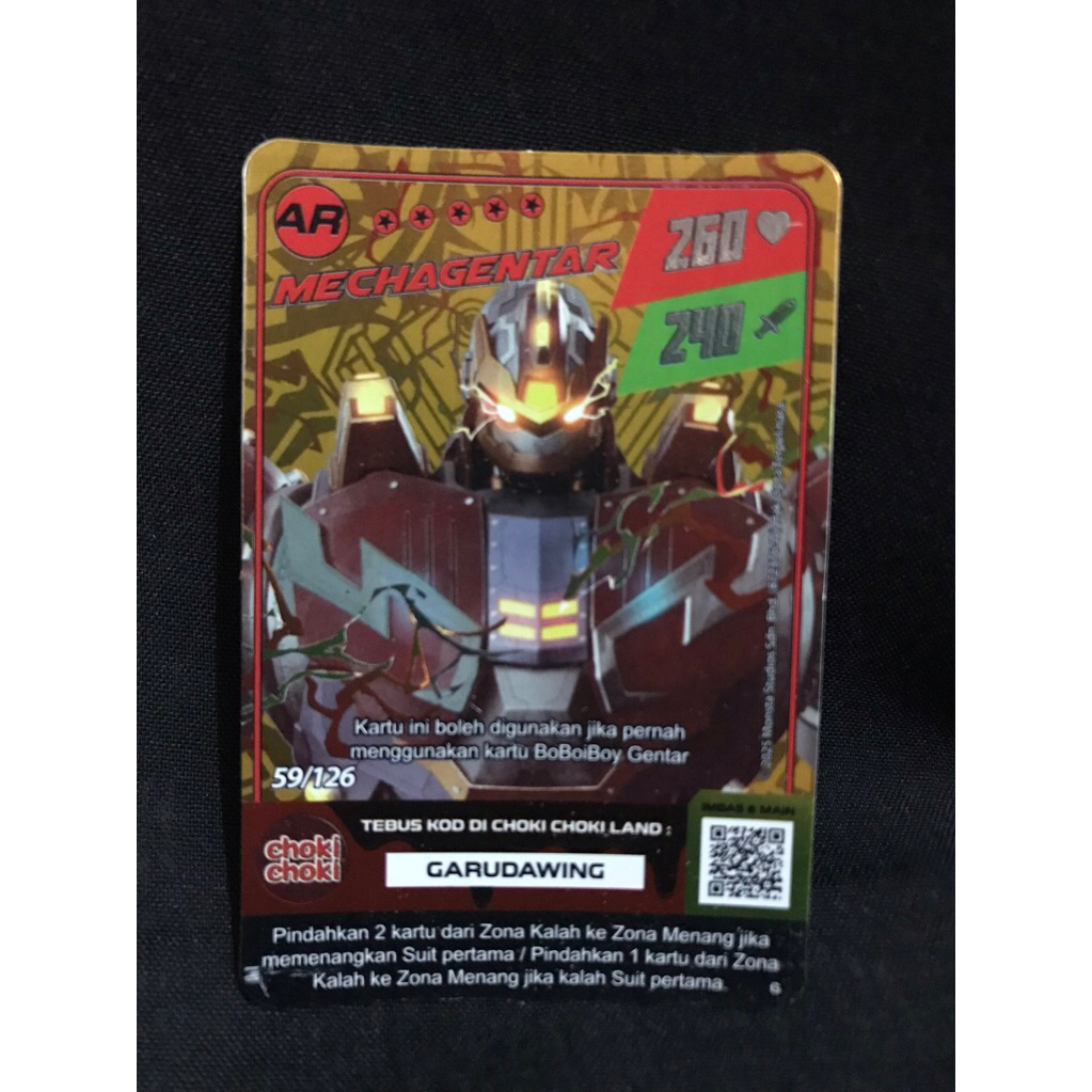 Kartu Boboiboy MECHAGENTAR 59/126 (AR) (HOLOGRAM) Kartu Boboiboy Choki-Choki