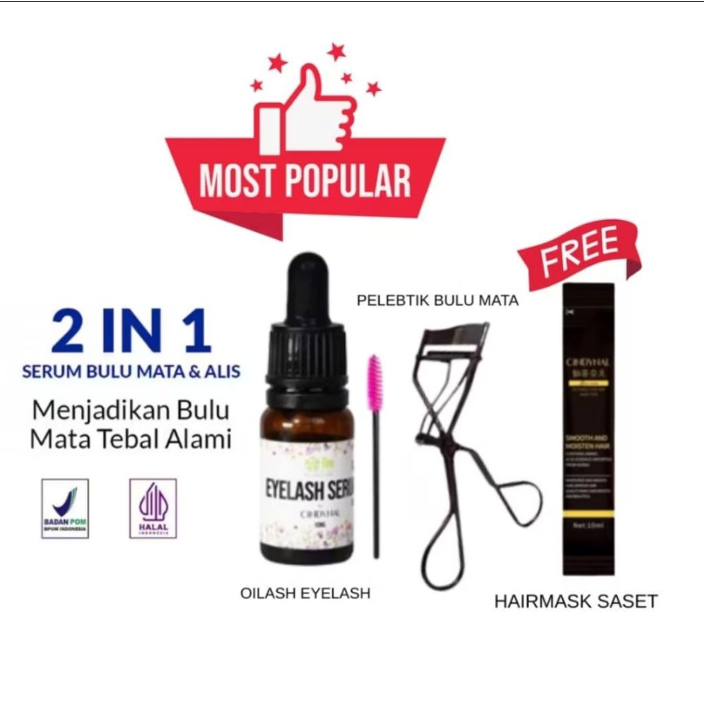 [FREE GIFT] Serum Bulu Mata dan Alis BPOM Halal dan Pelentik Bulu Mata Serum Penumbuh Bulu Mata dan 