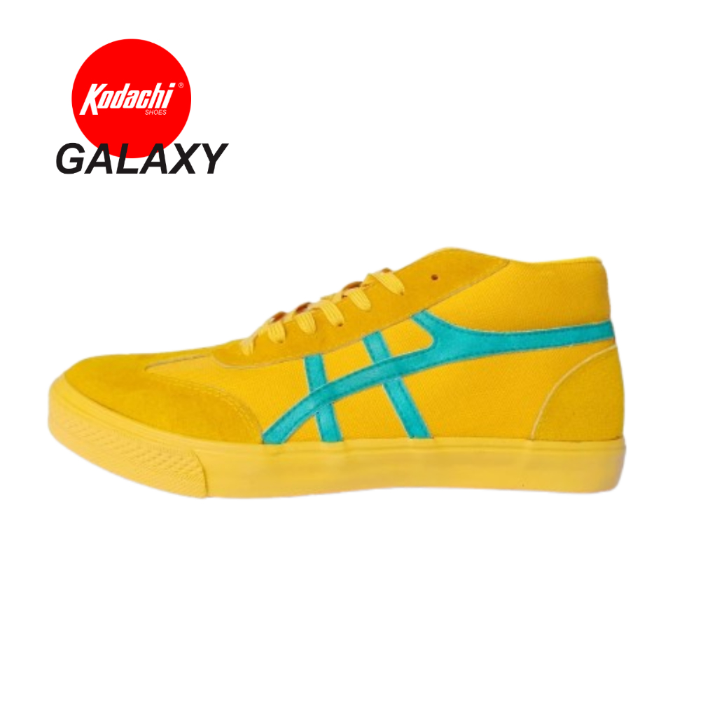 SEPATU KODACHI GALAXY KUNING STRIPE HIJAU - Sepatu kodachi mid cut kuning hijau Kodachi Yellow Green