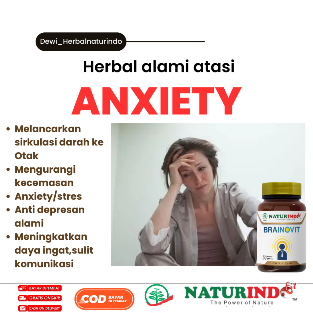 Obat Herbal Mengurangi Anxiety Cemas Skizofrenia Insomnia Stess Kecemasan Brainovit Naturindo