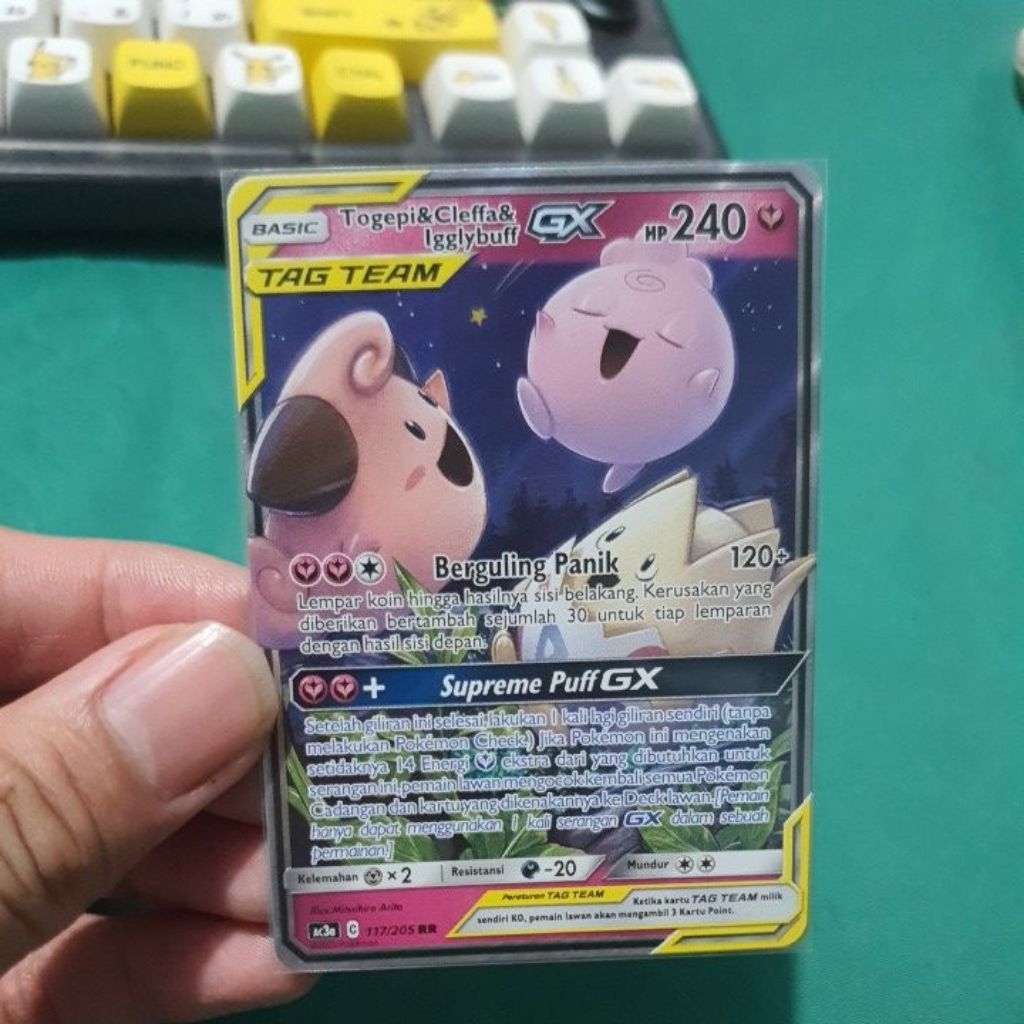 Togepi & Cleffa & Igglybuff GX RR AC3a 117/205 kartu pokemon TCG Indonesia