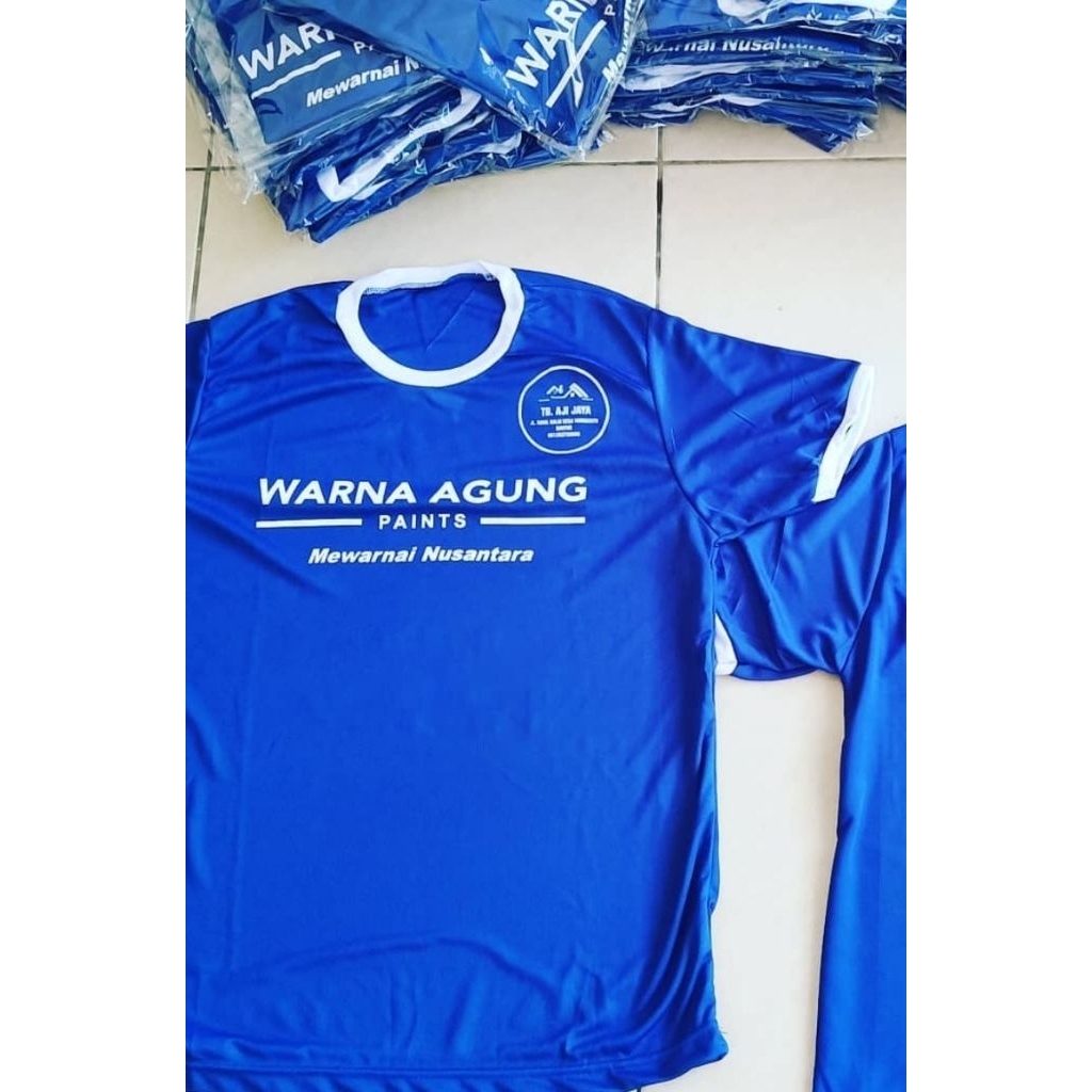 Kaos Decolith Cat Tembok - Biru Full - Biru Putih ALL SIZE