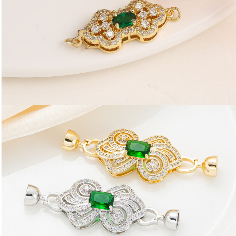 Kaitan Tembaga Lapis Emas 18K, Kaitan Kalung, Kaitan kalung Mutiara, Aksesoris Kalung Mutiara