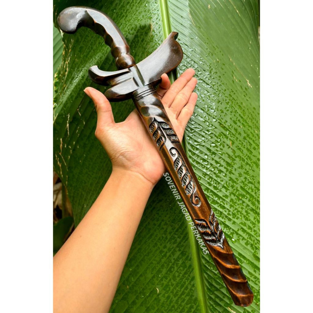 KERIS PUSAKA INDONESIA KOLEKSI BAJA ESAK MODEL PAMOR UKURAN 35CM TRADISIONAL JUMBO KERIS JAWA UKIRAN