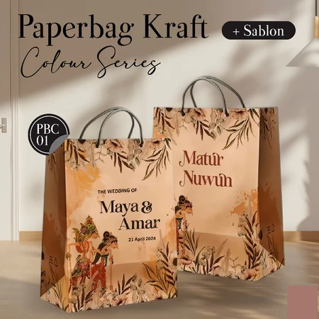 Paper Bag Custom Sablon bahan Kraft Murah Untuk Tas Hajatan, Souvenir Pernikahan, Khitan Murah