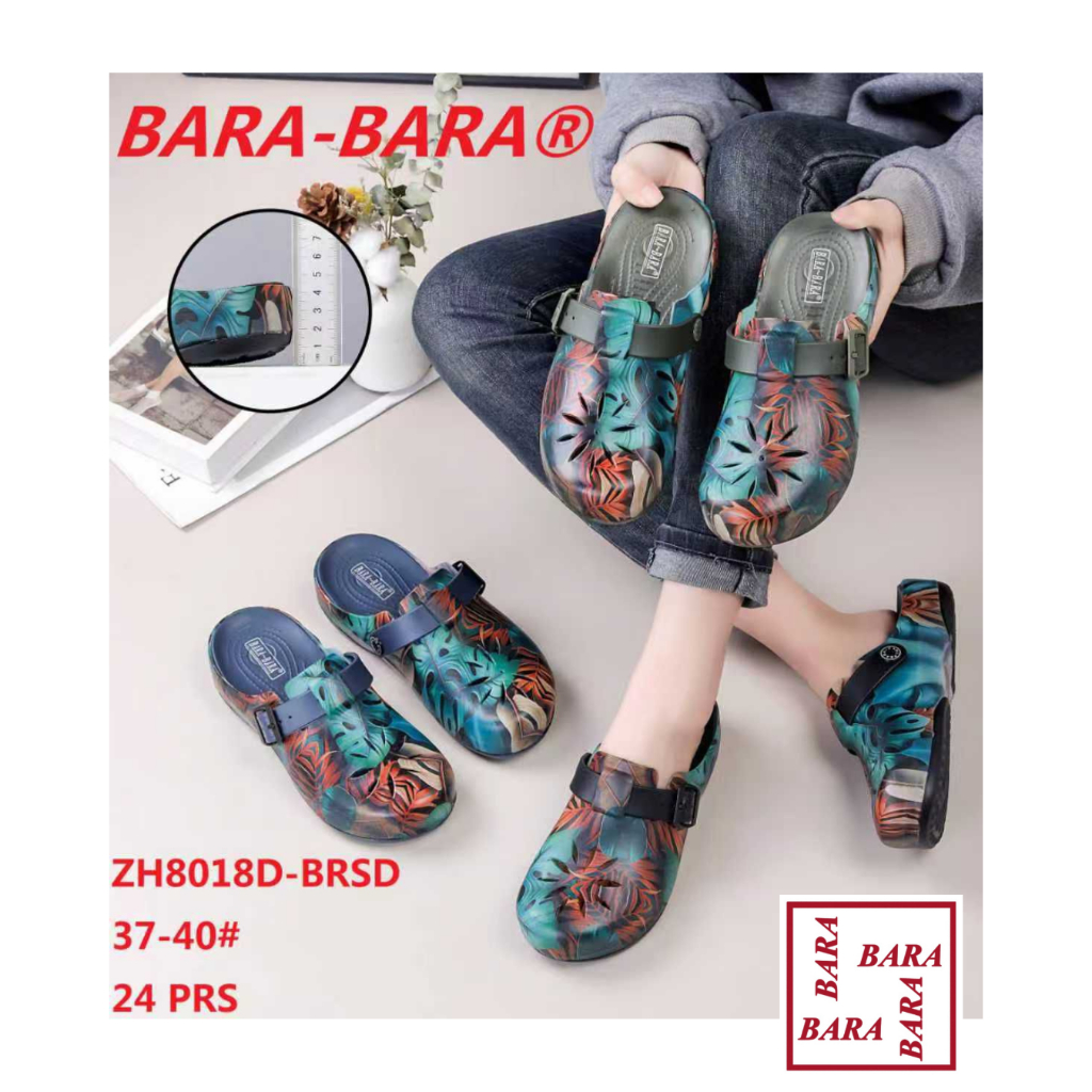 BARABARA Sandal Selop Bakpau Outdoor Daun Karet Pria UNISEX Remaja Import ZH8018D-BRSD (AB4)