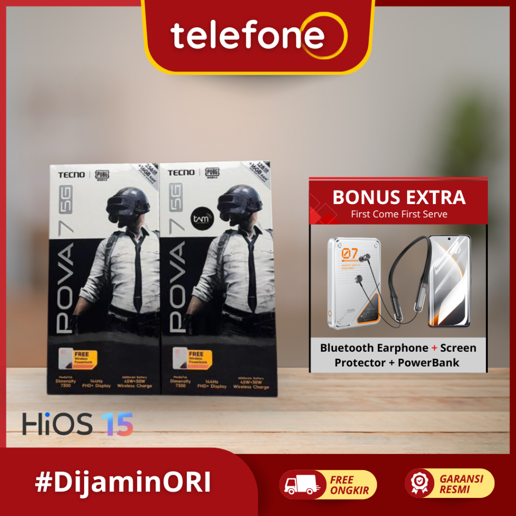 TECNO POVA 7 5G Ram 8GB Internal 128GB / 256GB Handphone Smartphone Original Garansi Resmi 1 Tahun