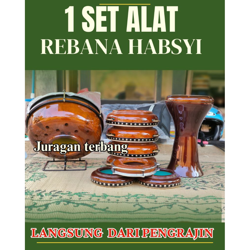 satuset alat rebana/alat rebana/ alat rebana Jepara/alat Hadroh /satuset alat hadroh Jepara, alat mu