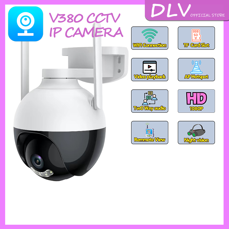 V380 pro Outdoor CCTV WIFI Dual Lens IP Camera CCTV Waterproof Outdoor Dual Screen PTZ 360° Derajat