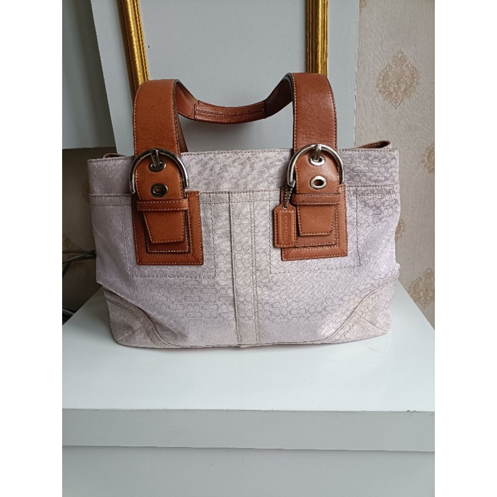coach Soho Tote Lilac jaquard rare