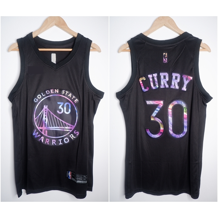 JERSEY BASKET PREMIUM IMPORT BLACK RAINBOW GOLDEN STATE WARRIORS 30 STEPHEN CURRY HITAM