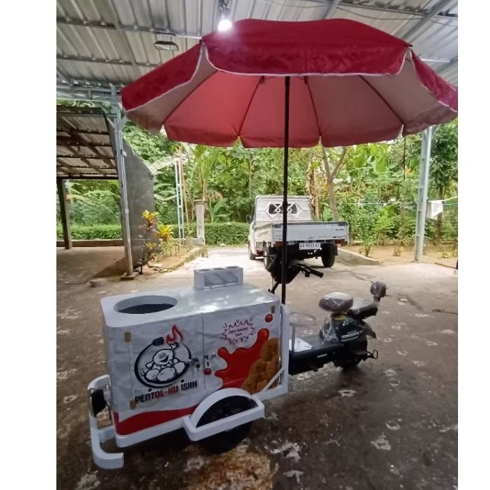 gerobak sepeda istrik bakso dan pentol  keliling free ongkir
