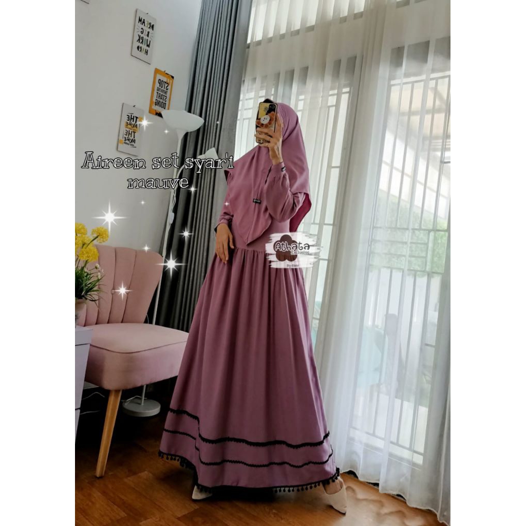 Set Gamis Hijab Syar'i Terbaru 2026// Athata Set Syar'i// Baju Set Gamis dan Hijab
