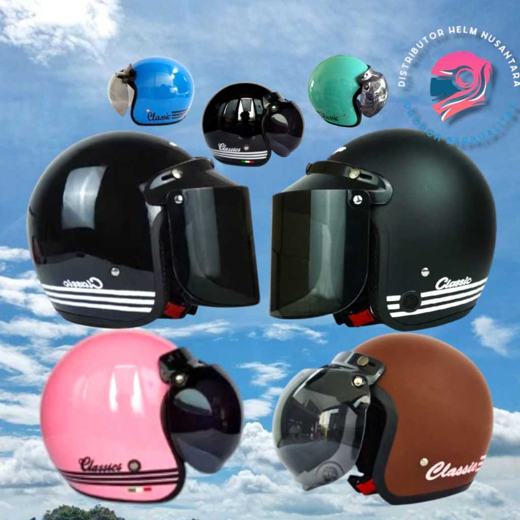 HELM BOGO CLASSIC / CLASIC / CLASIK GARIS 3 PREMIUM