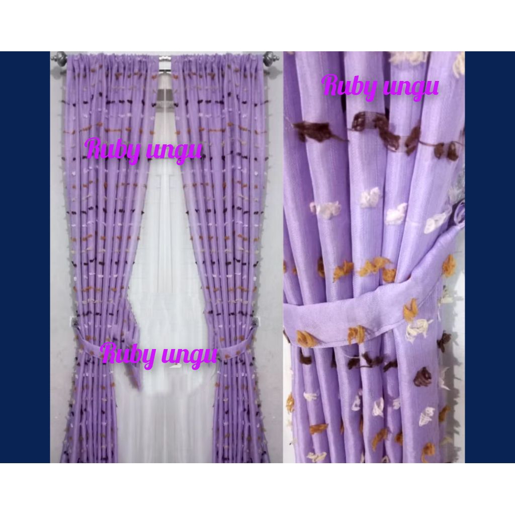 Gorden Jendela Vitrase rubiy 07 mewah bagus cocok untuk jendela dan pintu model smokriing