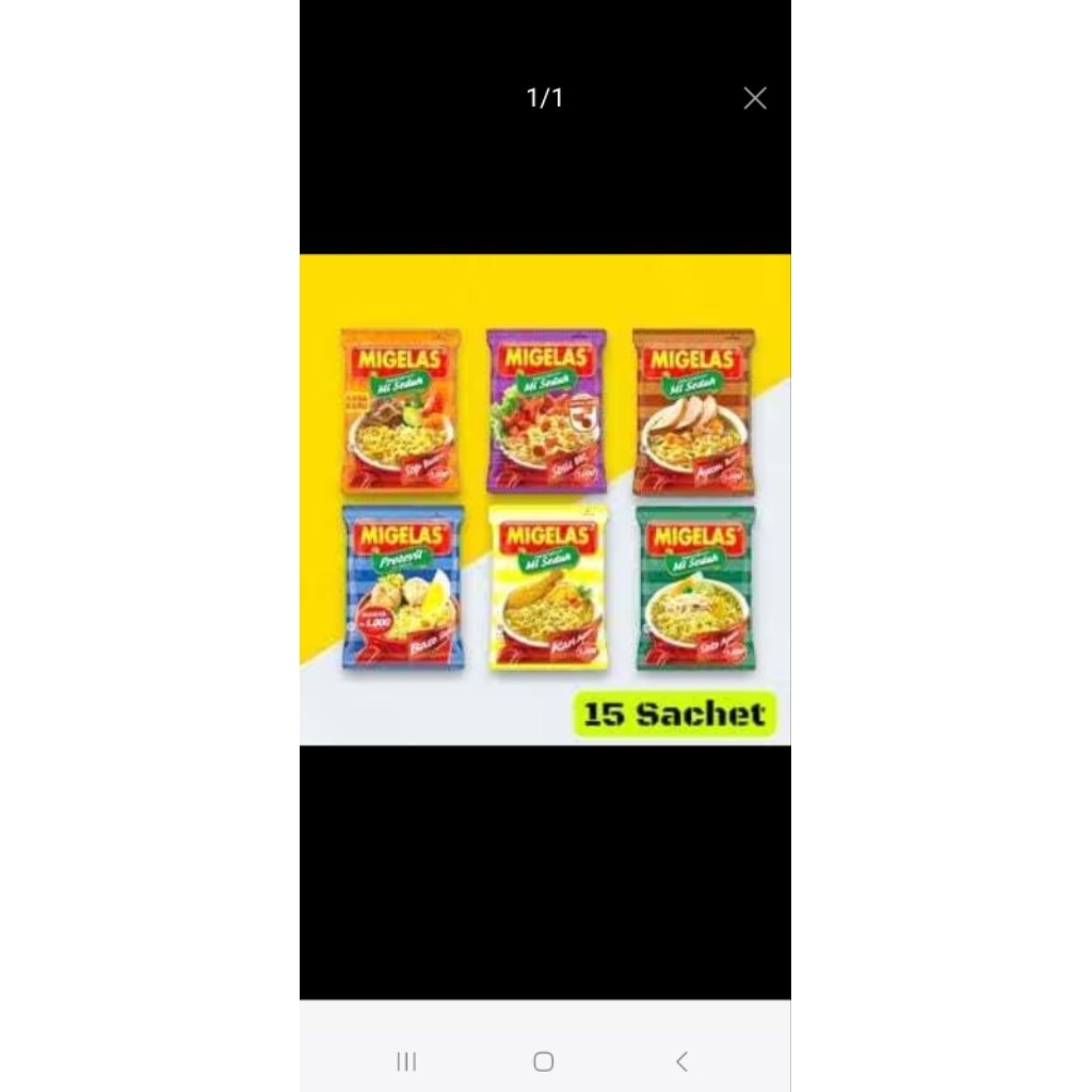 Mie gelas 1renteng isi 15 pcs