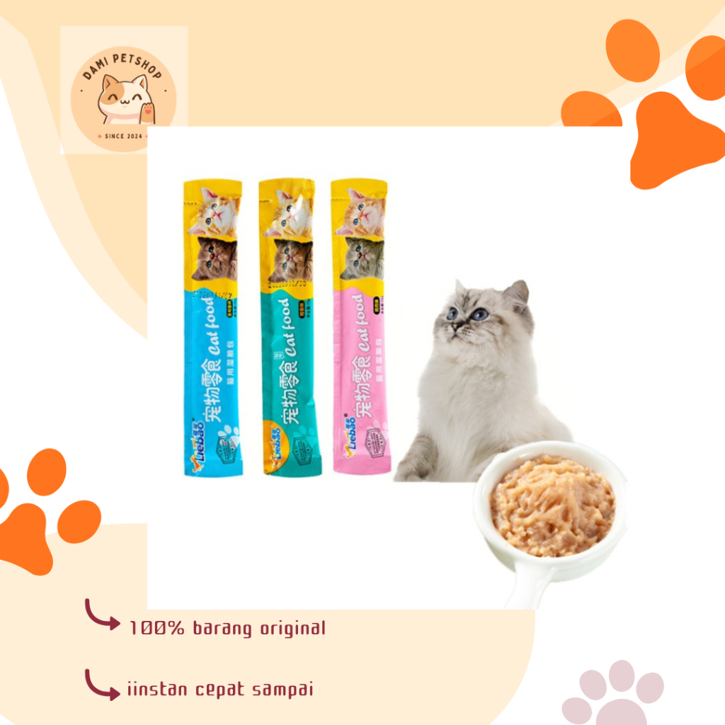 Cemilan Kucing Snack Kucing 15g Makanan Kucing Cat Food Adult Kitten Liebao Aichong Renjia Meow Litt