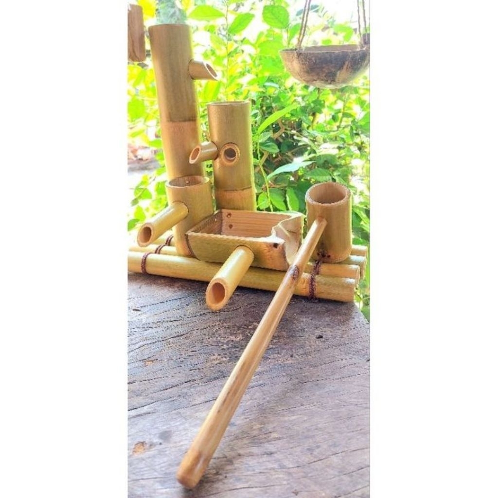 aksesoris Dekorasi aquarium pancuran bambu