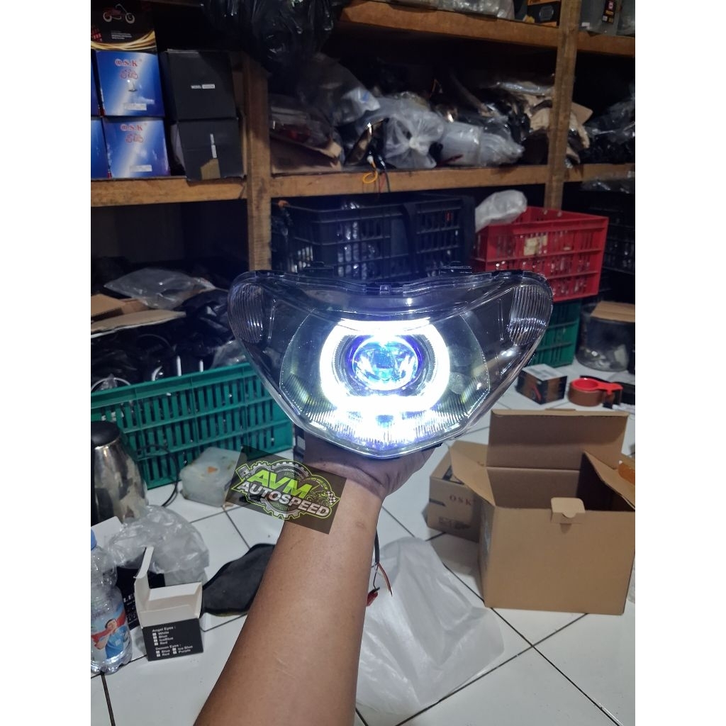 Biled proji Mio Smile 3.5 inc lampu depan mio smile siap pasang cahaya terang