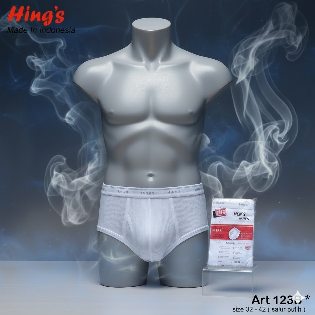 Grosir Harga Murah CD Hing's 123B Salur ( 3 Pcs ) CD Hing's 123B Salur | Celana Dalam Hings Pria Put