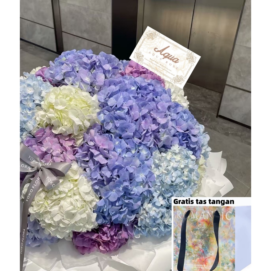 Buket Bunga Palsu Premium Hadiah Ultah: Bunga Hortensia Sabun dengan Aroma Pewangi