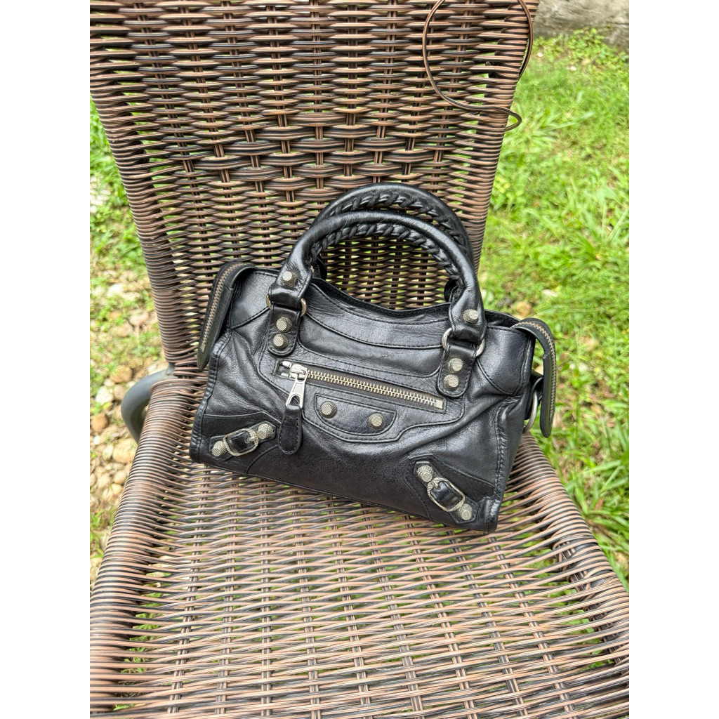 Balenciaga Mini City Giant Stud Black SHW preloved