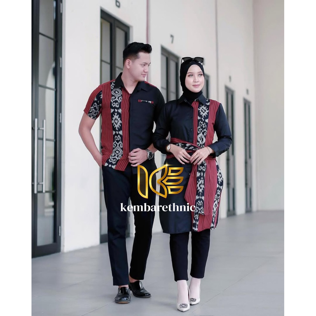 READY STOCK Tunik Ethnic Kemeja Ethnic Tunik Tenun Kerja Baju Tenun Jepara Baju Couple Tunik02