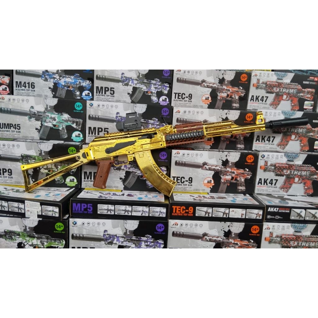 Mainan Anak Toy Blaster ak-47 gold – Educational Toy Gel bulat
