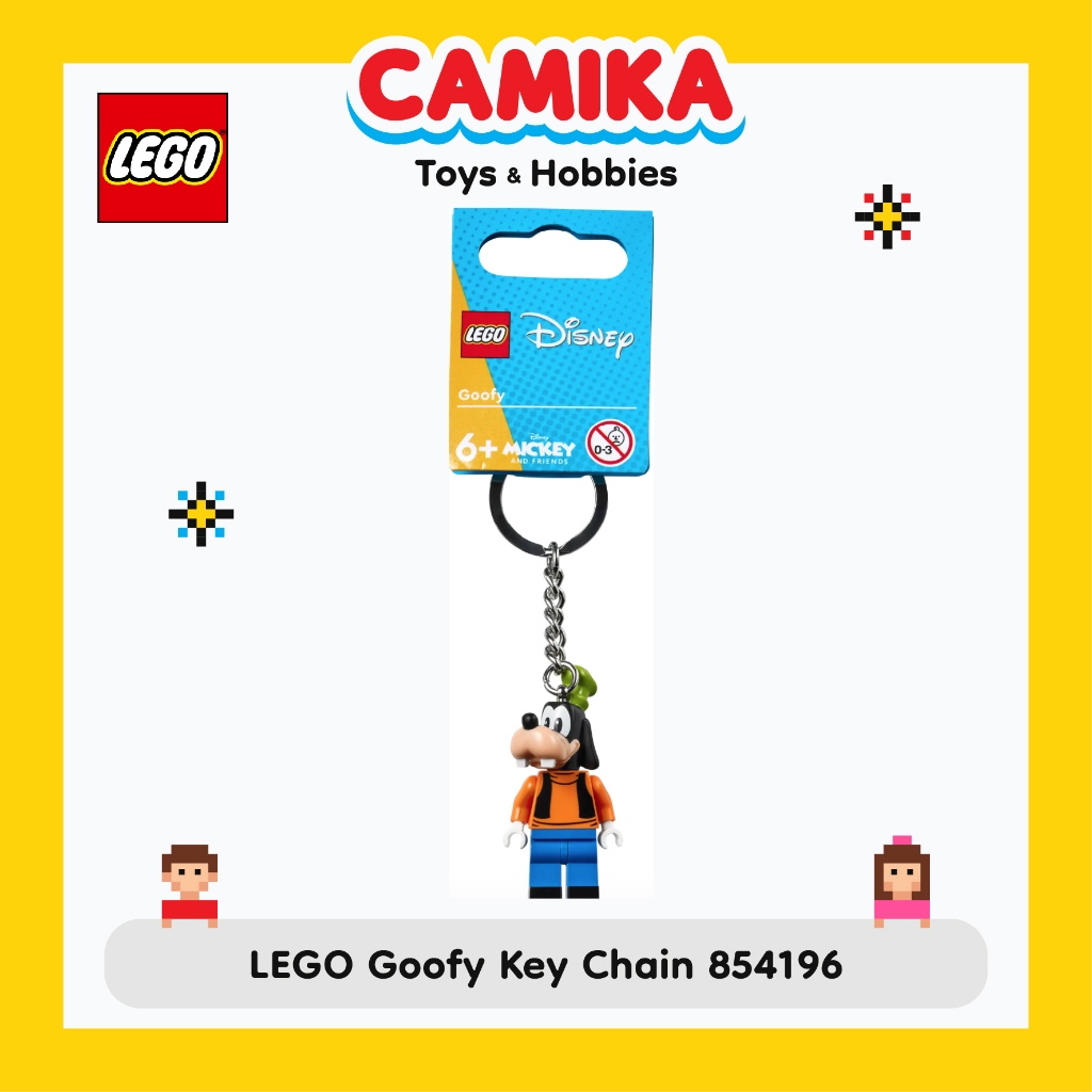 LEGO DISNEY 854196 Goofy Keyring Keychain - 100% LEGO ORIGINAL - Gantungan Kunci Goofy Keyring - Cam