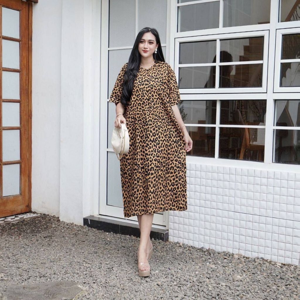 DASTER Jumbo Motif Macan Lagi Trending Busui Bumil Dress Wanita Bahan  Rayon Baju Tidur
