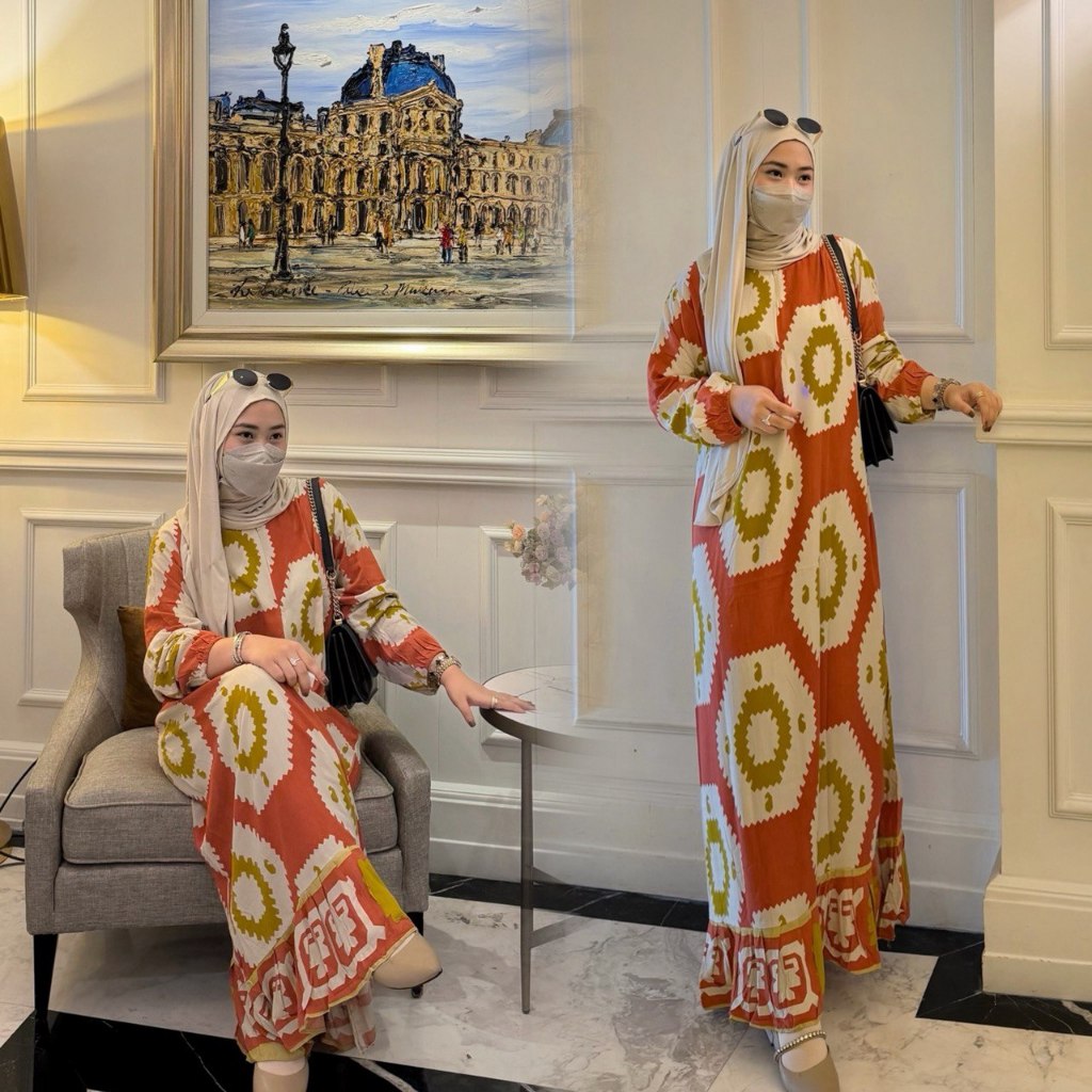 Dress Gamis Rayon Salsa Busui Resleting Jumbo